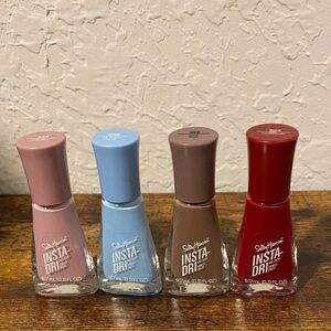 Sally Hansen Insta-Dri Nail Polish Set - Pink, Blue, Brown, Red
